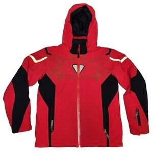 Spyder Marvel Superhero Jacket Red Iron Man Coat w Hood Boys Sz 16 179220-600